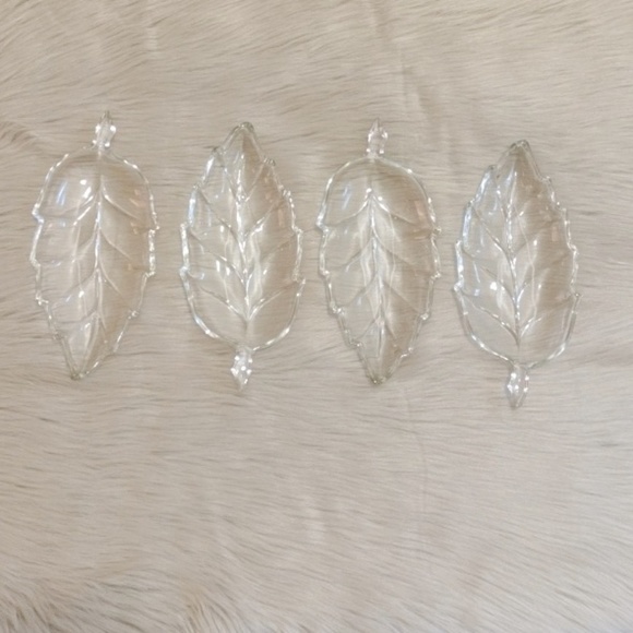 Other - Set of four vintage leaf shaped glass dishes.